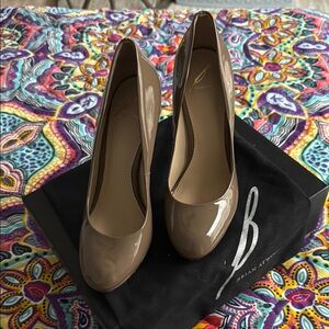 Brian Atwood Taupe Heels Elegant Design